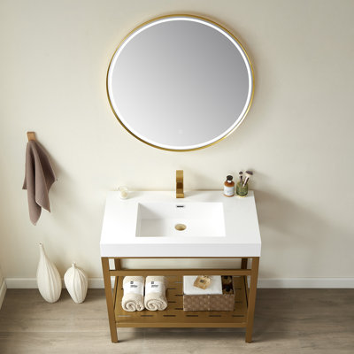 Josephus 36"" Single Bathroom Vanity Set with Mirror -  Willa Arloâ¢ Interiors, 22F160C8048047EBBC362E217ECFAC63