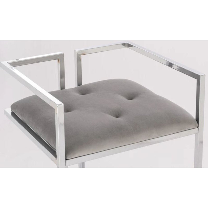 Sensei Velvet Stool, Gray