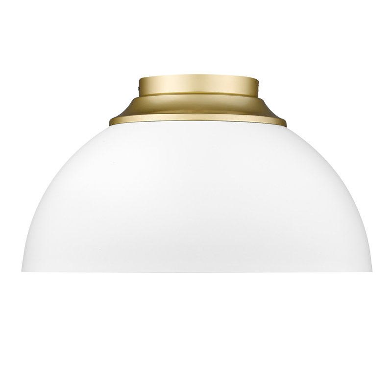 Ringwood Steel Flush Mount, Matte White, Olympic Gold