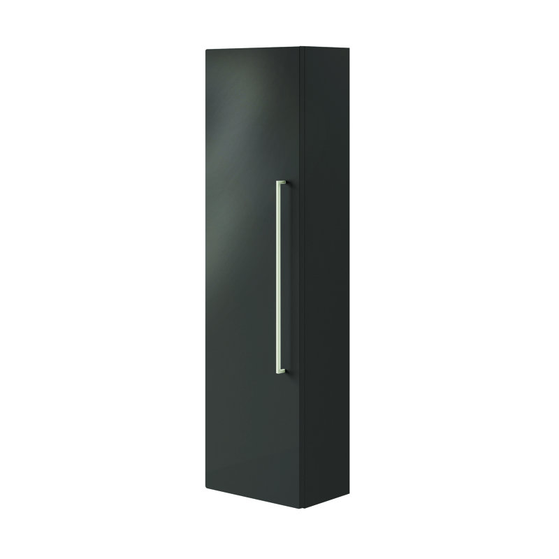 Linen Cabinet, Charcoal Grey Gloss