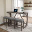 Ensemble de table de bar avec prise de courant, ensemble de table de bar et de chaises, ensemble de table de salle à manger 4 pièces, ensemble de table de petit déjeuner industriel, pour salon, salle à manger, salle de jeux-1227569111-1227569114