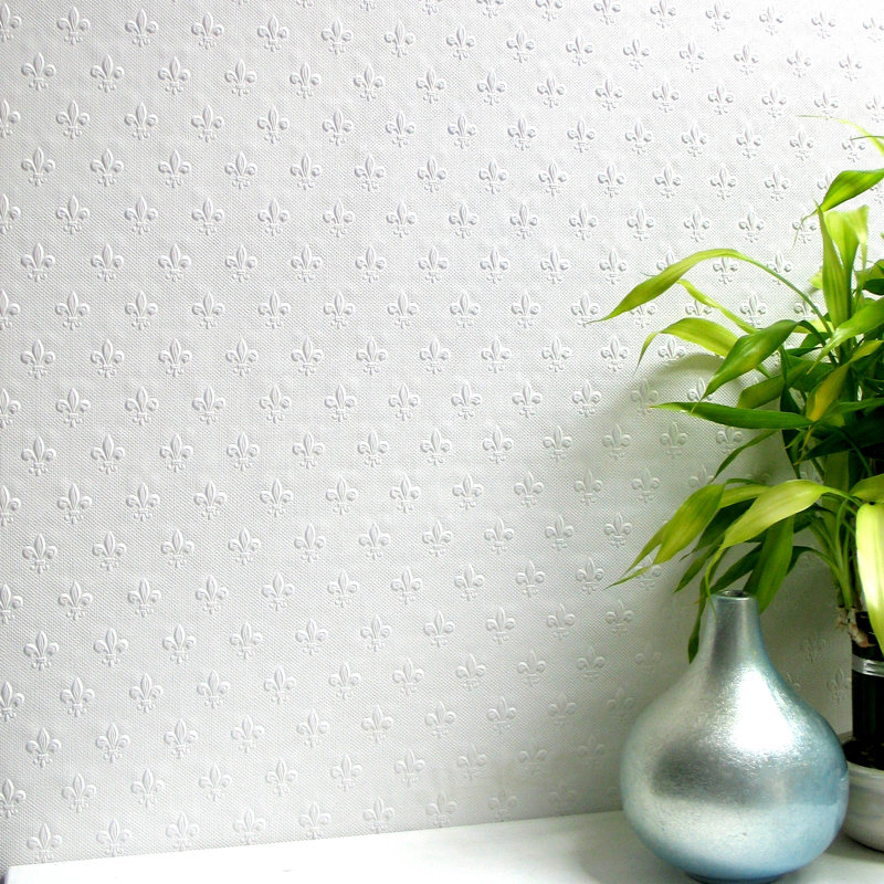Andrea 33' x 20.5" Damask 3D Embossed Wallpaper