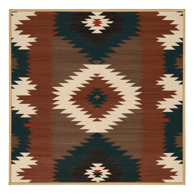 Washable Navajo Chevron Southwestern Area Rug