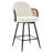 26" Mid-Century Modern Swivel Boucle Upholstered Cane Back Bar Stool with Metal Leg Frame-1117123227-1132036697