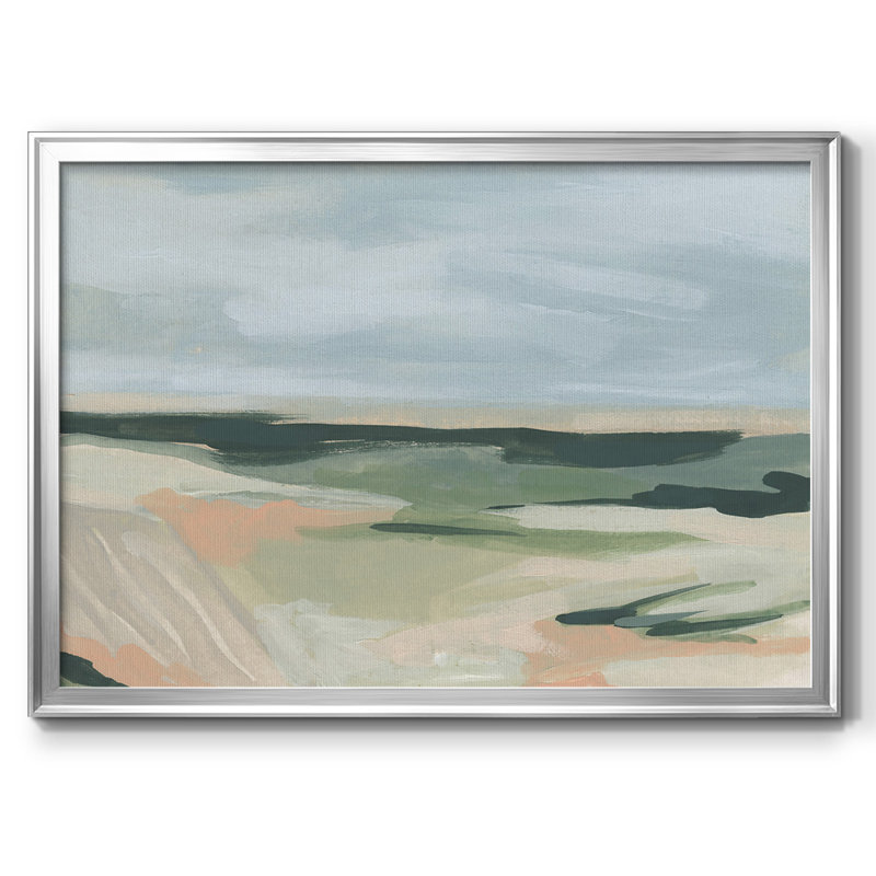 Toile tendue avec cadre Pastel Plains II_2766030, Argent, H 26 po x l 38 po x P 1,5 po