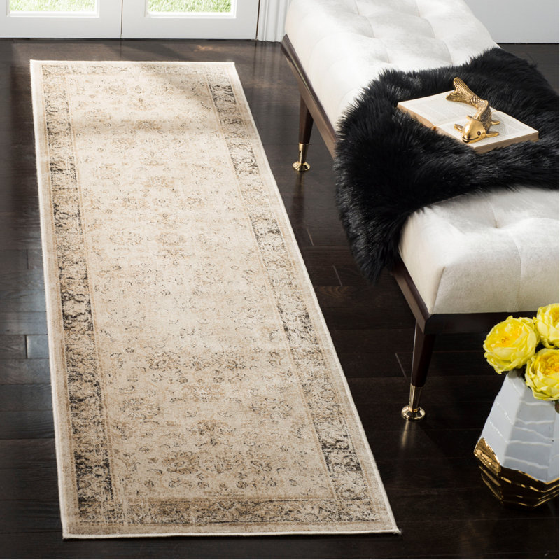 Ellyona Shag Performance Damask Rug, Runner 2'3" x 21'
