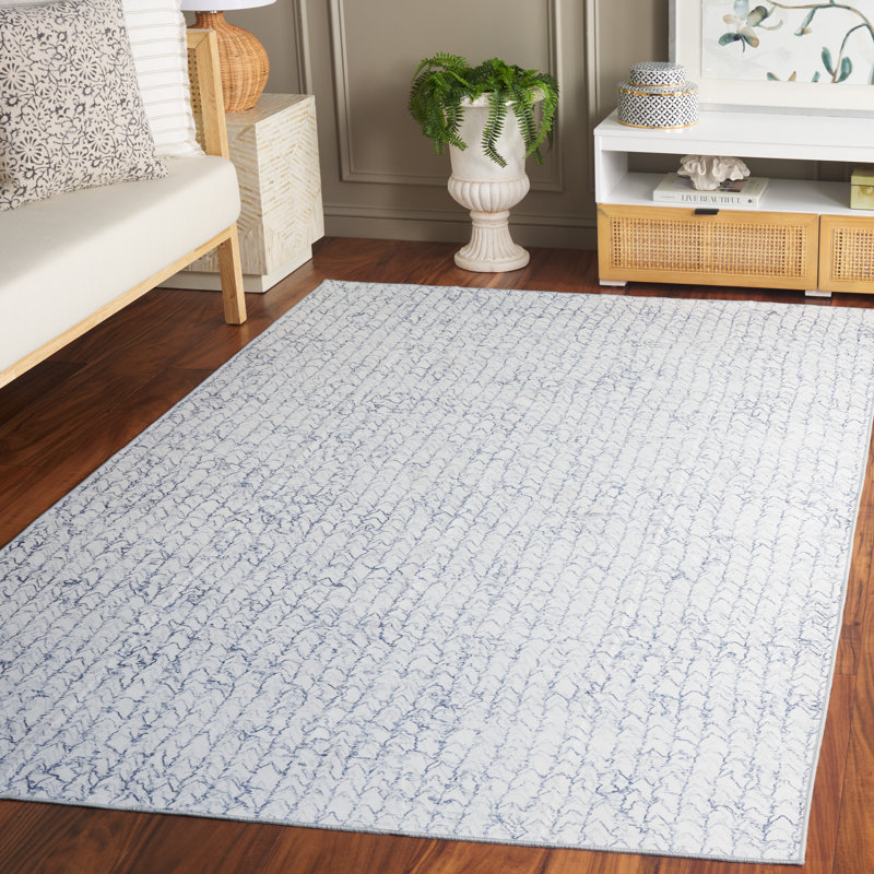 Tapis gris / bleu Athiran 901, Rectangle de 5 pi x 8 pi