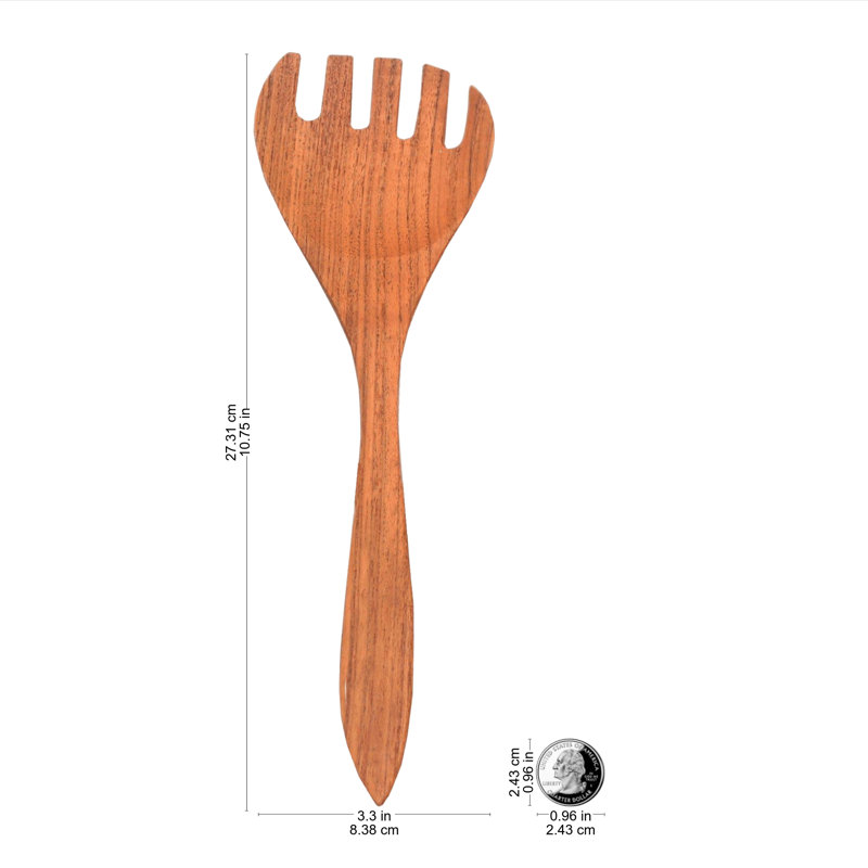 Ensemble de 2 assiettes à salade en bois de teck Arminta Serenade