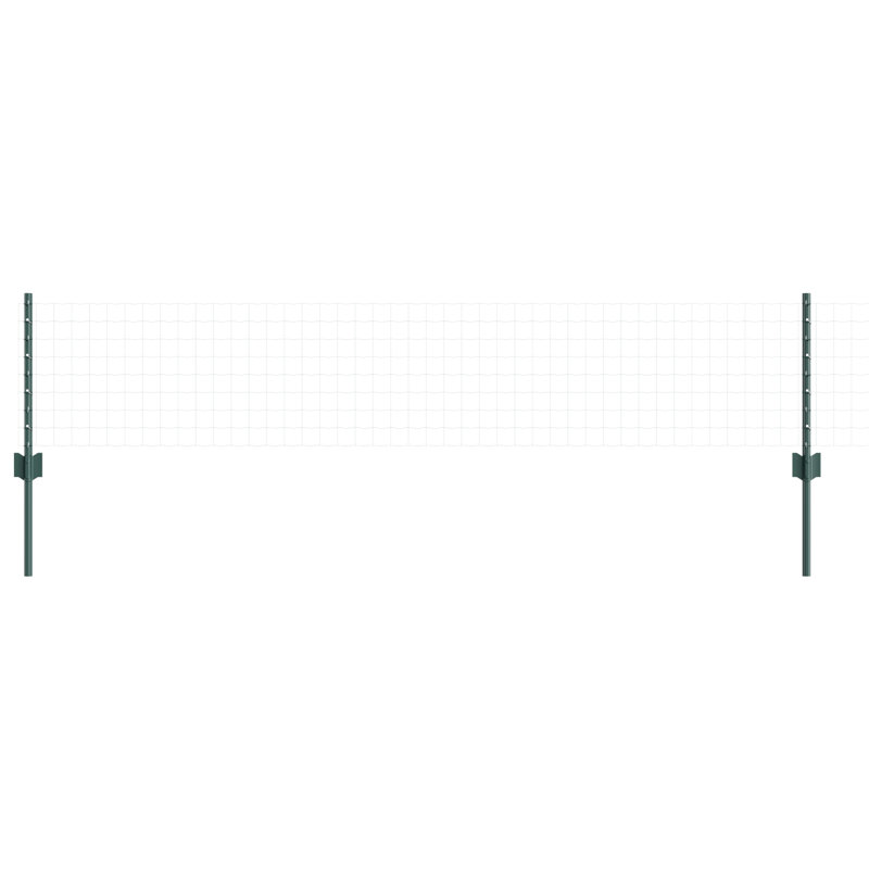 Fence Posts 5 Pcs U-Channel Steel, Green, 40cm H x 8.5cm W