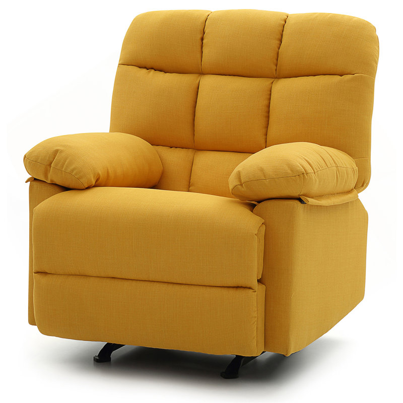 Modern Yellow Padded Arm Recliner With Comfortable Seating And Stylish Design, Perfect For Relaxation And Reading, Yellow