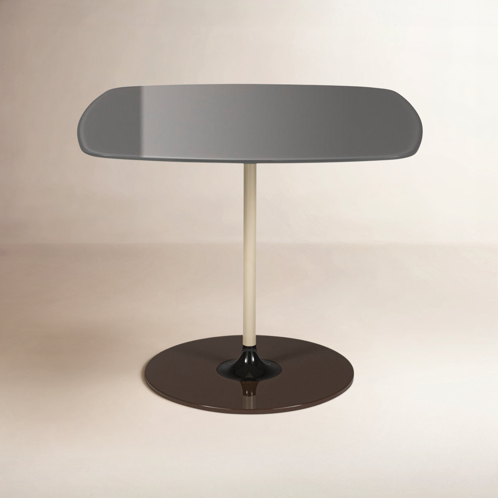 Thierry Glass End Table, 15.75 " H x 19.66 " W x 19.66 " D, Gray