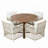 Shiloh Patio 5-Piece Extendable Acacia Wood & PE Wicker Dining Set with Cushions