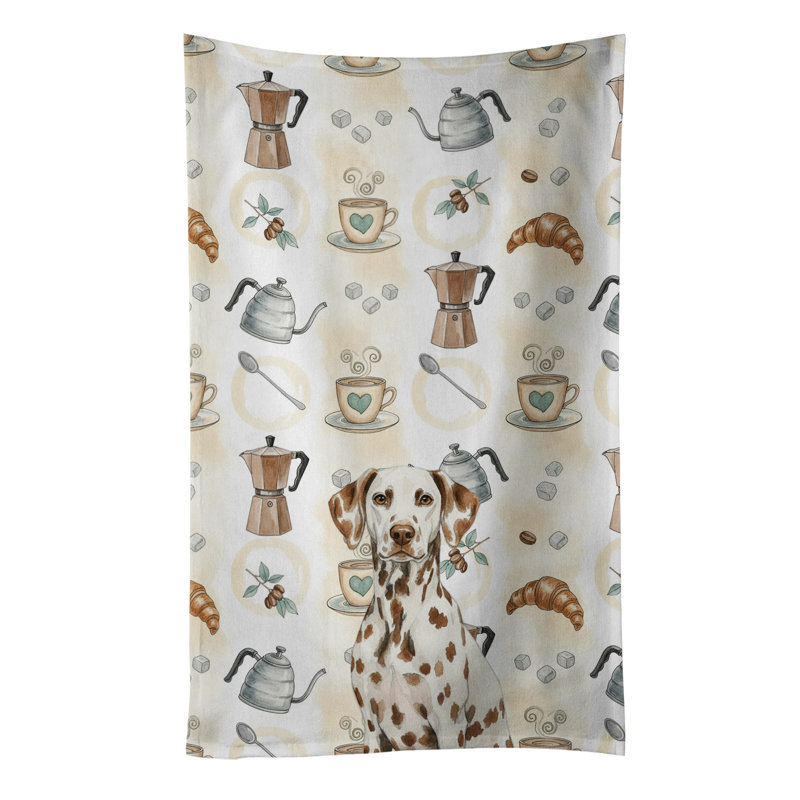 Liver Dalmatian Coffee Bar Kitchen Towel, Liver Dalmatian