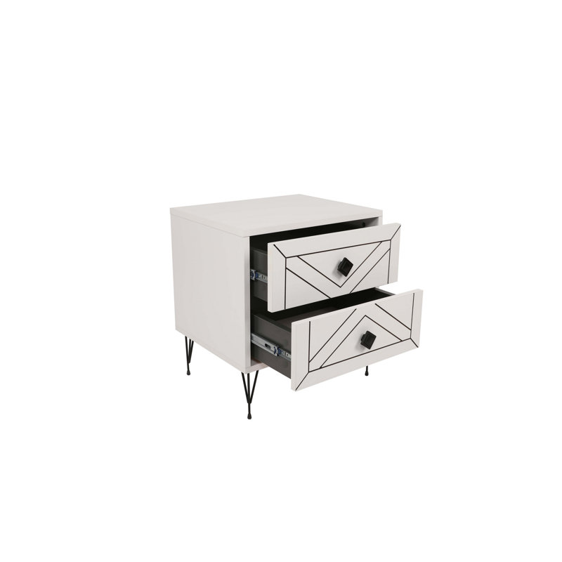 Chenoweth 50 cm W Bedside Table, White