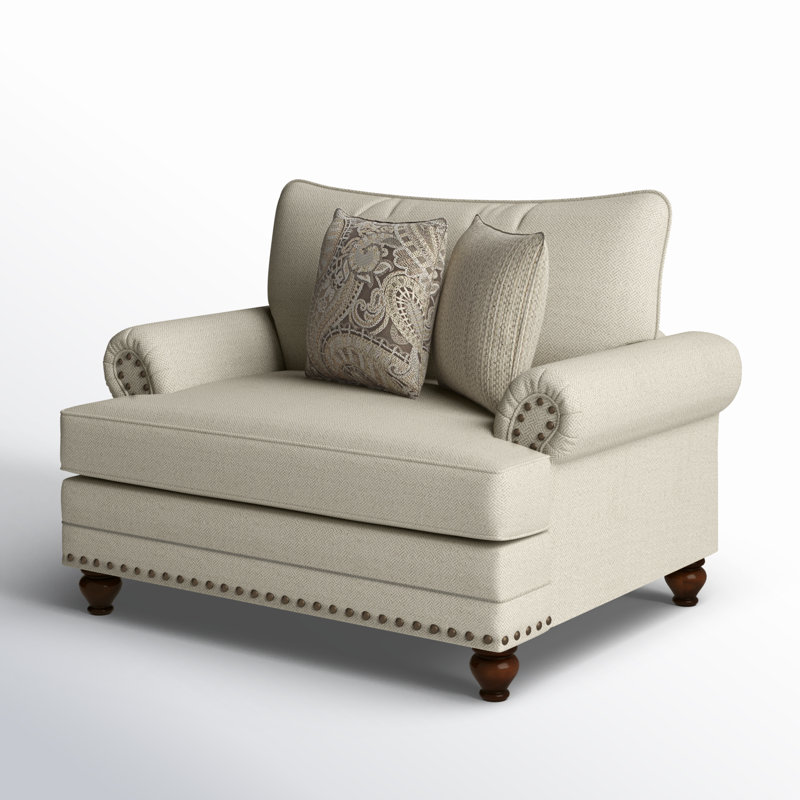 Marinello Upholstered Chair And A Half, Cream 100% Polyester