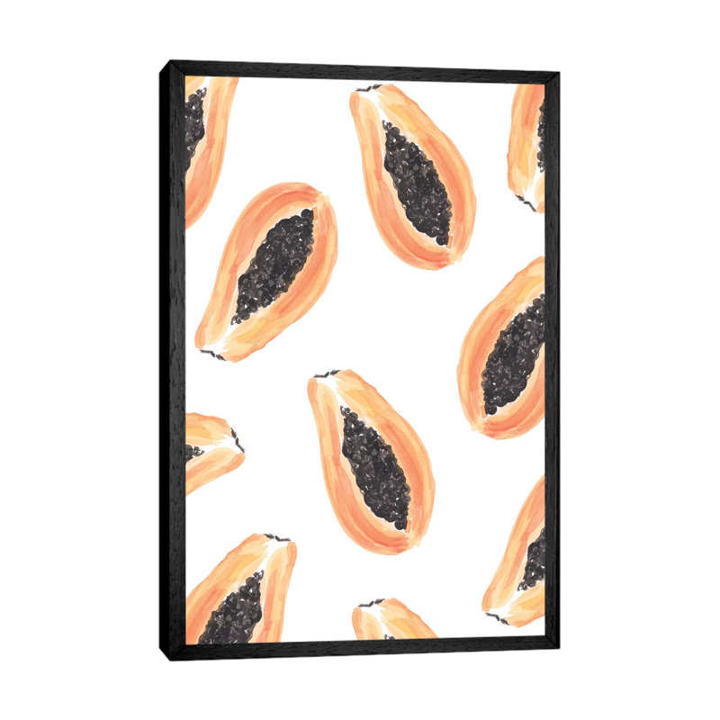 Papayas 1 Piece Wall Art on Canvas, 66.04 cm H x 45.72 cm W, Black Floater Framed