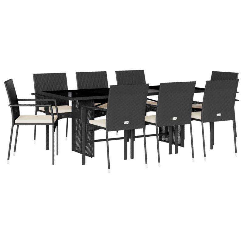  Garden Dining Set Black