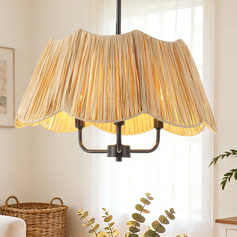 Luminaire suspendu 3 lumières avec chaîne réglable Bohemian, finition noir mat pour îlot de cuisine de salle à manger