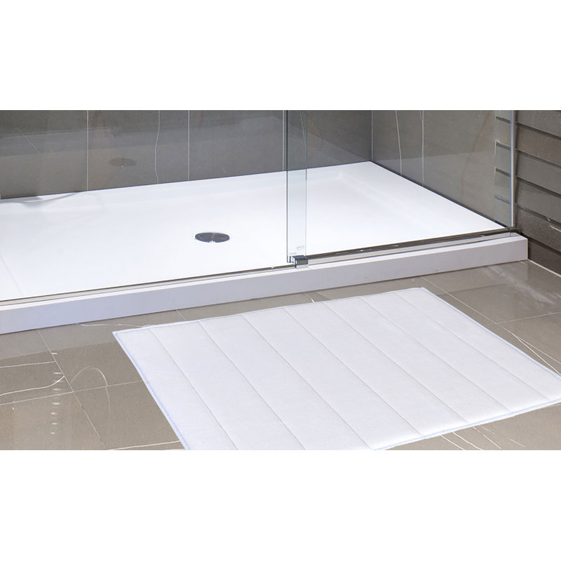 Zoar Memory Foam Non-Slip Bath Rug, 16" W x 24" L, Black