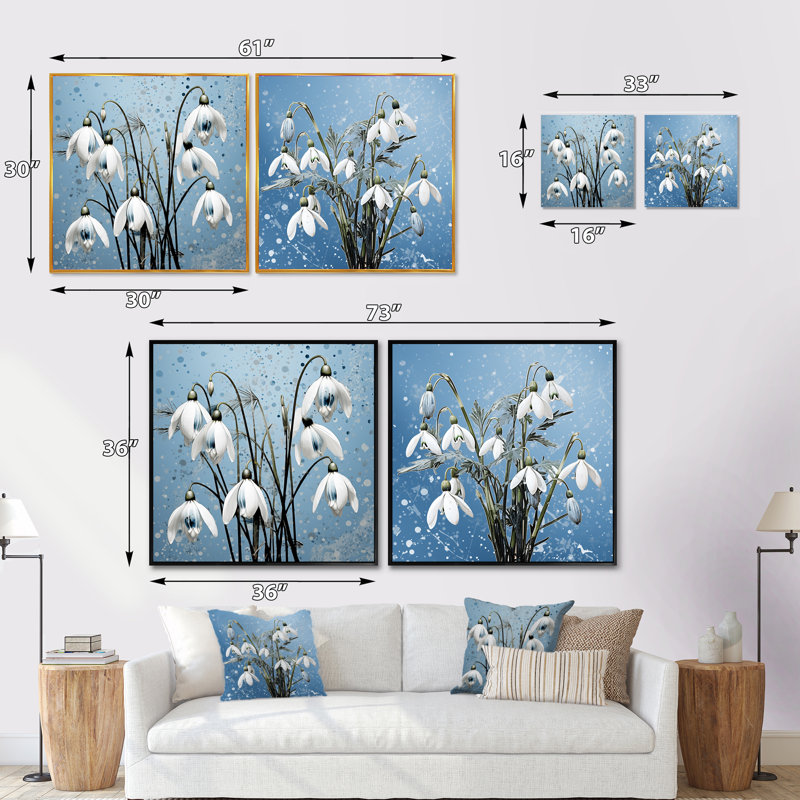 Ensemble de 3 photos minimalisme, Cadre flottant brun, H 30 po x l 61 po