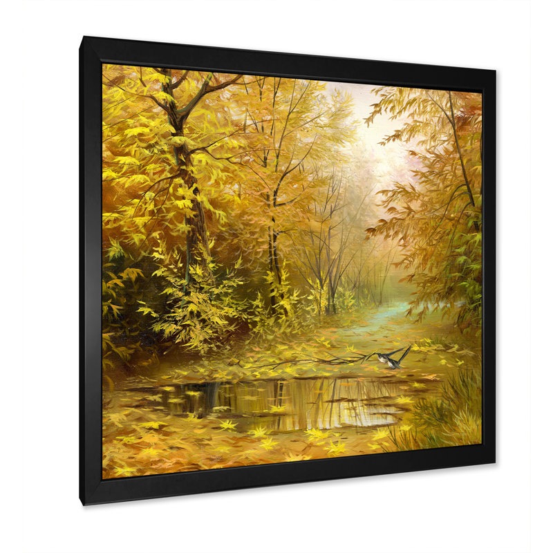 «Beautiful Yellow Yellow Landscape», impression sur toile, H 16 po x l 16 po, Cadre photo noir
