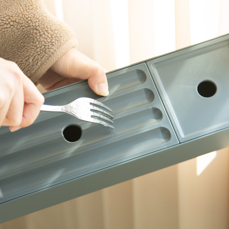 Boîtes de rangement en ABS pour la cuisine - gris foncé, 2, avec couvercles doubles sans effort et cloisons efficaces gris 2, planches de séparation pour utilisateurs