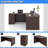 Bow Front L-Shaped Executive Desk With File Cabinet-1687212936