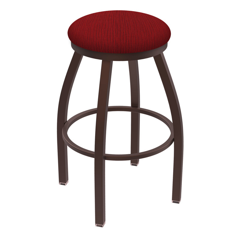 Cragin Swivel Upholstered Counter Stool, Bronze, Fabric-Graph Ruby, Counter Stool (25” Seat Height)