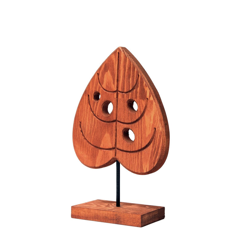 Objet décoratif, H 11 po x l 7,86 po x P 0,71 po, Noyer