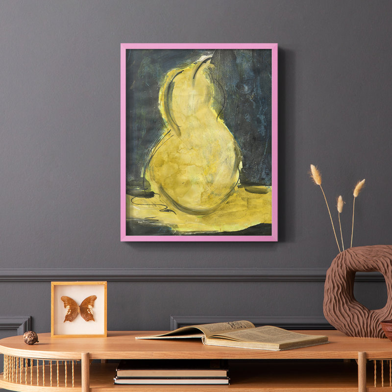 Reproduction encadrée Urban Pear II - bois massif, Rose, H 10 po x l 8 po