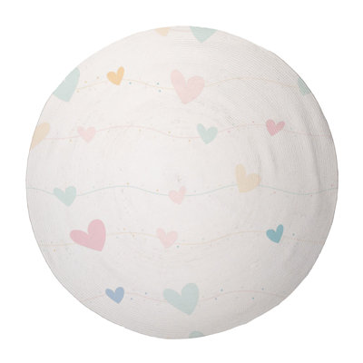 Minimal Heart Design Braided Rug