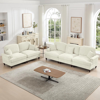 2 Piece Modular Living Room Sofa Set, 3 Seater Sofa and 2-Seat Loveseat by Red Barrel Studio