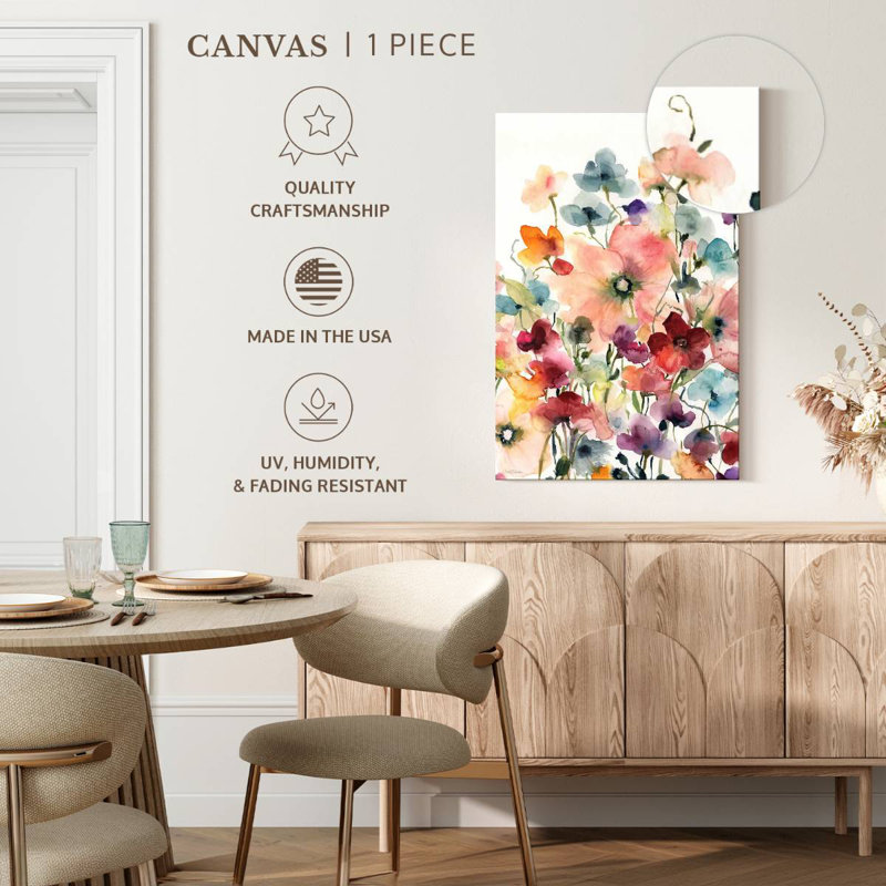 Harnek coquelicots et pois sucrés, H 24 po x l 16 po