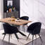 Akiria 4 Person Dining set - a Rectangular Wooden Dining Table with Metal Legs and a Set of 4 Quilted Velvet Dining Chairs for Dining Room - Modern Dining Table Set-1753309814
