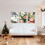 Ensemble de 3 toiles murales sur châssis, motif floral hivernal et éléments de Noël-121088455