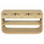 Console moderne courbée avec 3 tiroirs à fermeture en douceur et 2 tablettes ouvertes, base en bois massif, table de vestibule pour vestibule de salon, naturel-309120891