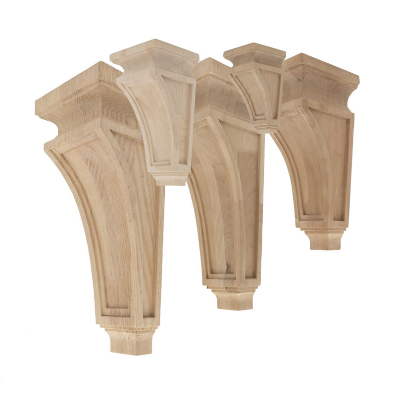 15 in x 6 in Unfinished Alder Wood Mission Corbel