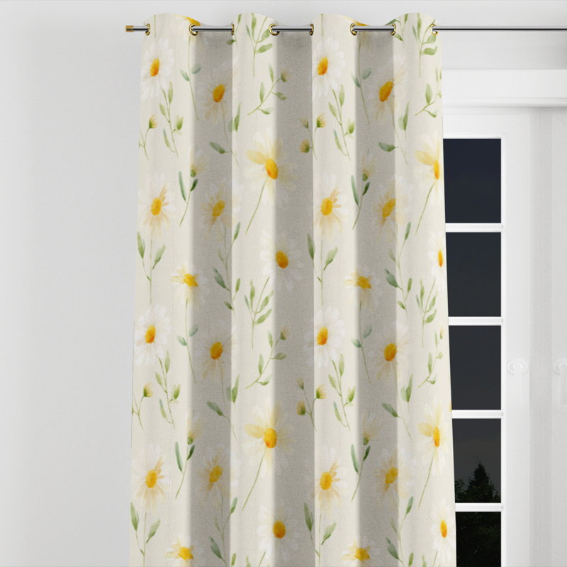 Rideau obscurcissant Floral, Œillets dorés, L 52 po x L 84 po