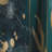 Golden Blue Marble Flowers I - Floral Curtain - Blackout Floral Curtain - 1 Panels-107540752