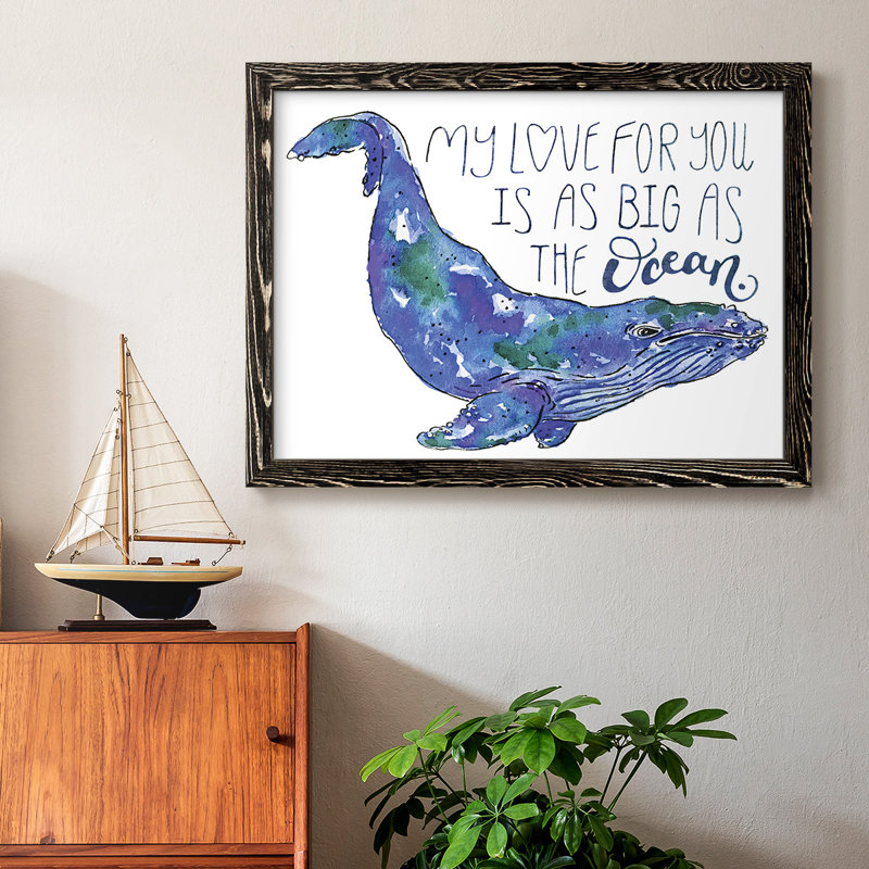 Whale Love II, H 14 po x l 20 po x P 1,5 po, Noir