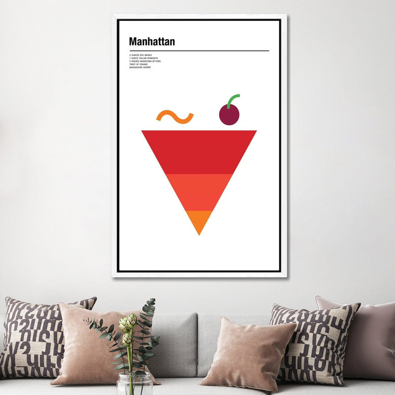 Manhattan by Nick Barclay - Print on Canvas, 152.5 cm H x 101.5 cm W, White Framed