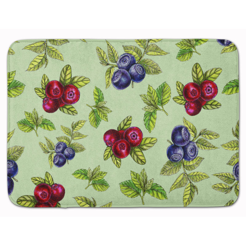 Tapis pour salle de bain baies, Vert