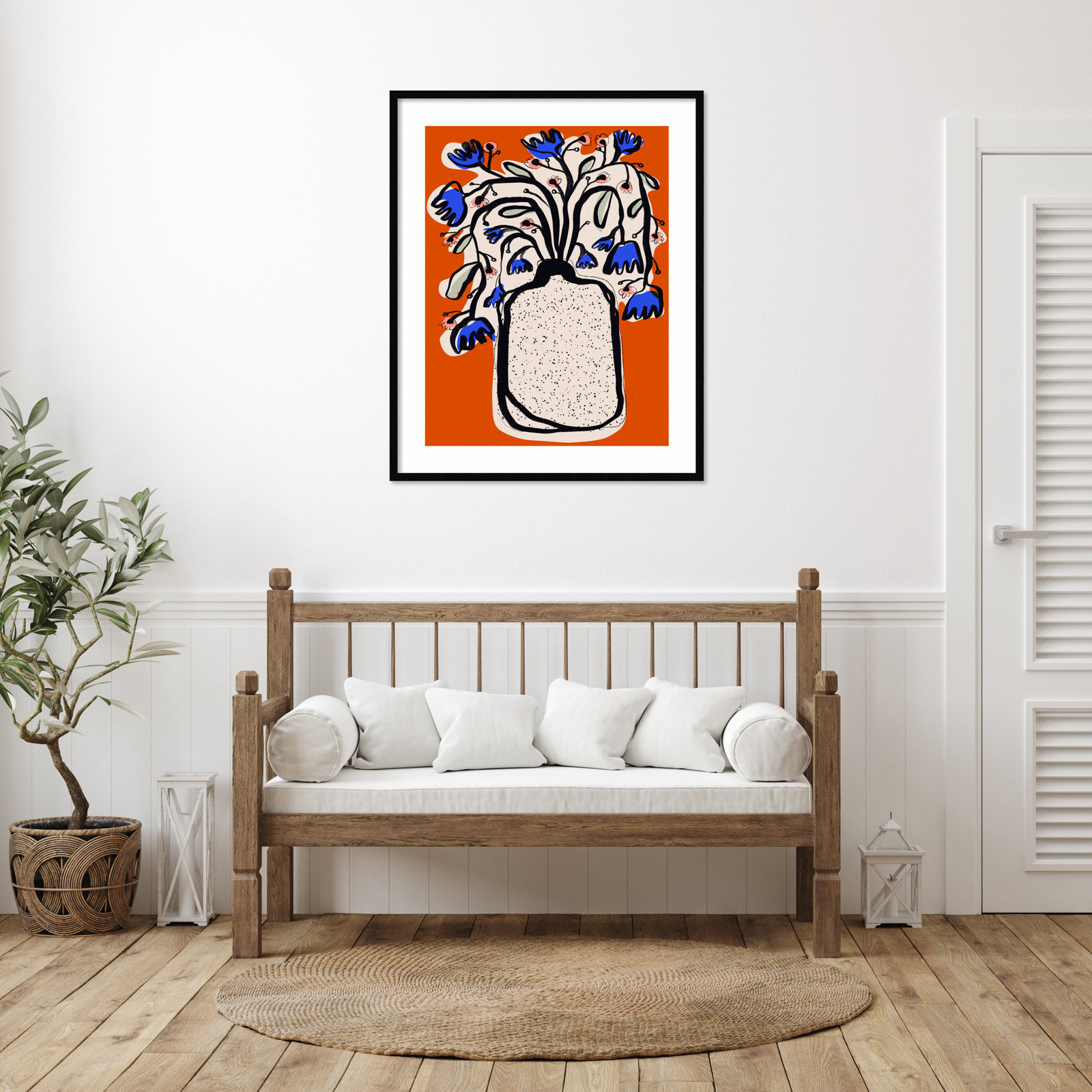 Galya "Lovely Flower Bouquet" Print, Black, 41" H x 33" W