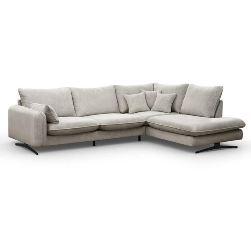 Casiyah 5 Seater Sofa & Chaise, Beige, Right Hand Facing