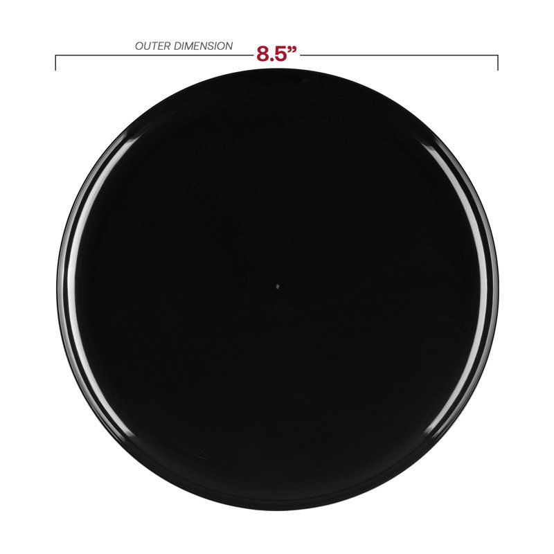 Black Flat Round Disposable Plastic Dinnerware Value Set - 120 Sets