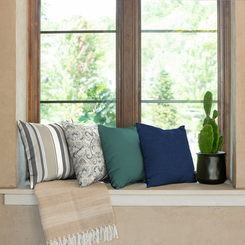 ARDEN Ruby Outdoor Square Pillow Cover & Insert, Tan Solid Color