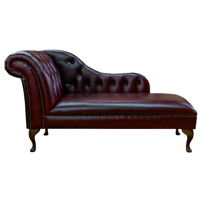 Upholstered Chaise Lounge, Red