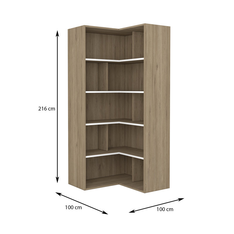 Jazmane 216cm H x 100cm W Corner Bookcase