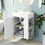 Meuble-lavabo de salle de bain en céramique 21,6 po - Meuble-lavabo moderne blanc avec rangement, meuble, armoire, lavabo, porte à fermeture en douceur et meubles