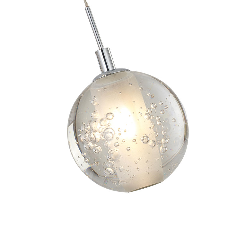 Luminaire suspendu chromé simple 1 lumière Zkerle